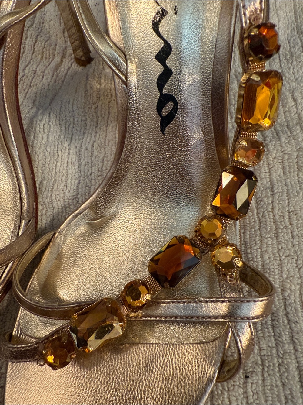 Nina Rose Gold Jeweled Slingback Sandals - Picture 5 of 12
